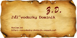 Závodszky Dominik névjegykártya